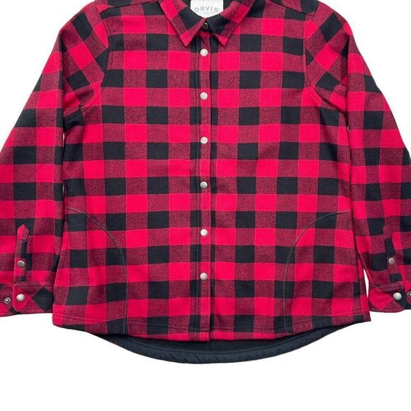 Orvis Women's Fleeced Lined Flannel Pinnacle Shacket Shirt Jacket - Picture 4 of 11